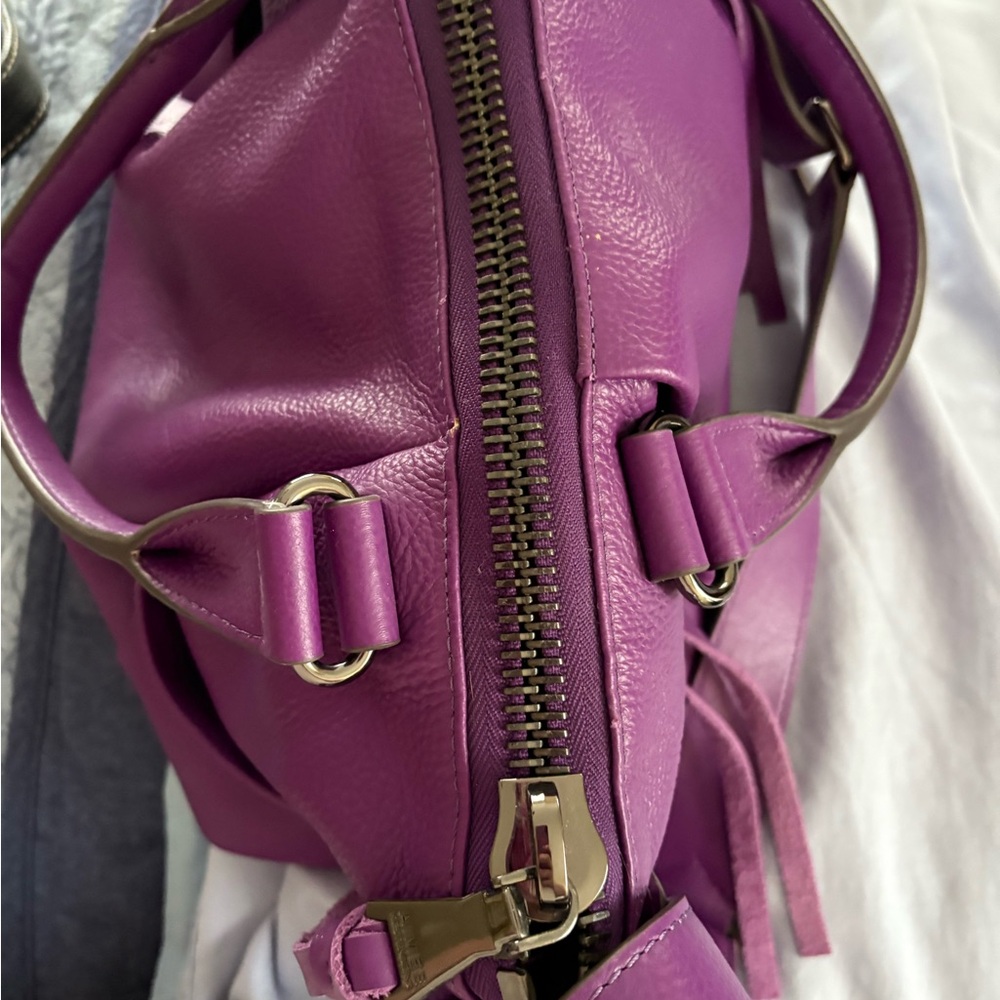 Aimee Kestenberg Vibrant Purple Leather Satchel - Picture 9 of 10